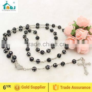 Religious plastic rosary bead necklace Wholesale