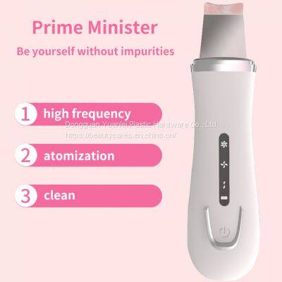 Custom Logo Portable Deep Face Cleaning Ion Ultrasound Facial Spatula Face Peeling Ultrasonic Skin Scrubber photo-5
