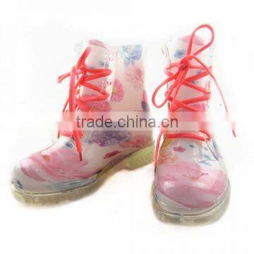 Patterned Transparent Martin Boots For Women