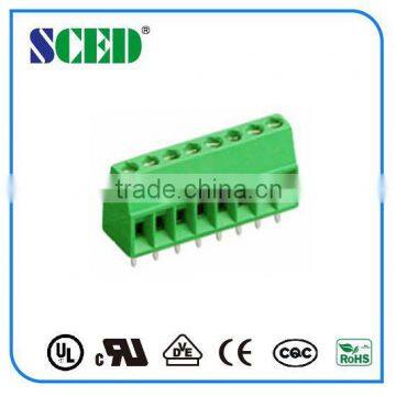 Small Brass PCB Screw Terminal Block 2.54mm Pitch 125V/6A