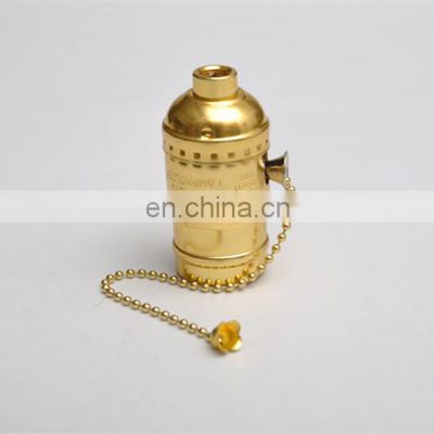 Industrial Aluminum Vintage Zipper  Switch Lamp Holder E27 Base Decorative Socket