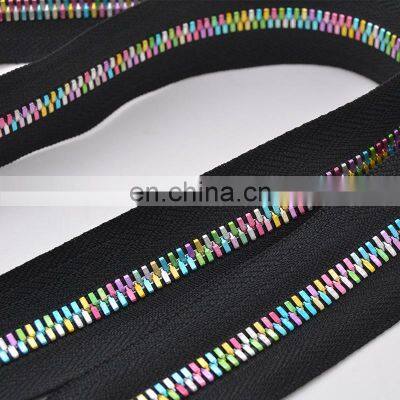 Rainbow Nylon Colored Resin Decorative Metal Rainbow Zipper Tape photo-4