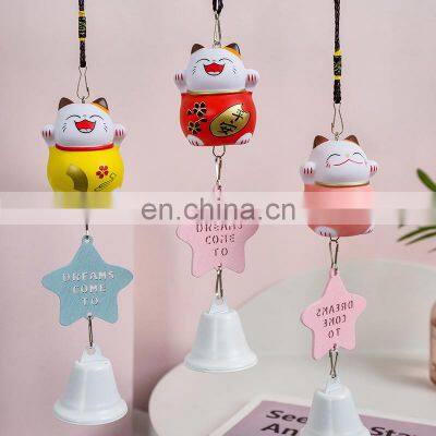 Small fresh creativity lucky cat wind bell milk tea shop girl bedroom wall decoration