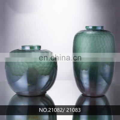 Modern Design Scale Pattern Glass Vase Decor High End Flower For Home Decoration photo-4