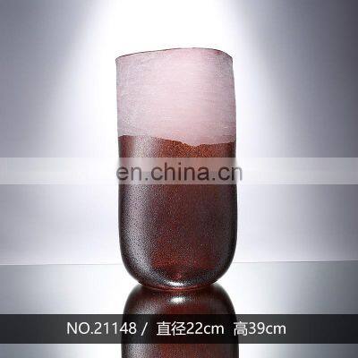 Nordic Home Decor Creative Luxury Red Cylinder Vase Flower Glass Set Wholesale photo-4