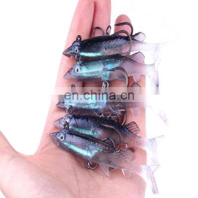 Amazon 5pcs/bag Soft Fish 80mm 11g Artificial Plastic Fishing Lure Plastic Paddle Soft Fish With Hook photo-2