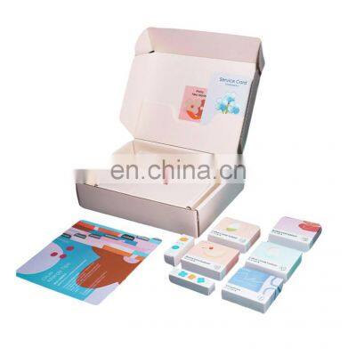 Personalised paper middle size flat cosmetic packaging carton mailing skincare corrugated box with single pack and tag