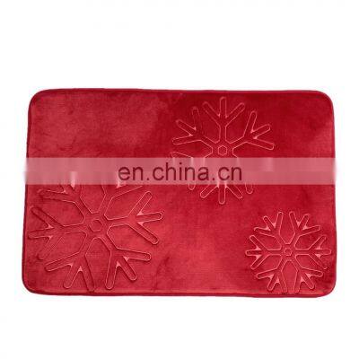 Christmas red memory foam soft bath mats