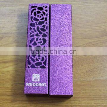 2016 Rose Flower Chinese Purple Wedding Invitation Candy Box