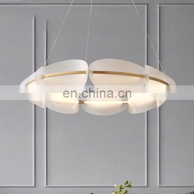 Indoor Living Room Decorative Pendant Light Iron Acrylic Modern Luxury Hanging Lamp Chandelier for Hotel Office