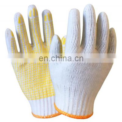 10 Gauge Natural White T/C PVC Dotted Work Glove