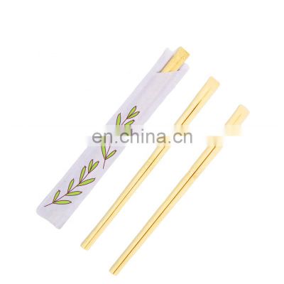 2022 Customize square bamboo tensoge chopsticks with sleeve disposable sticks