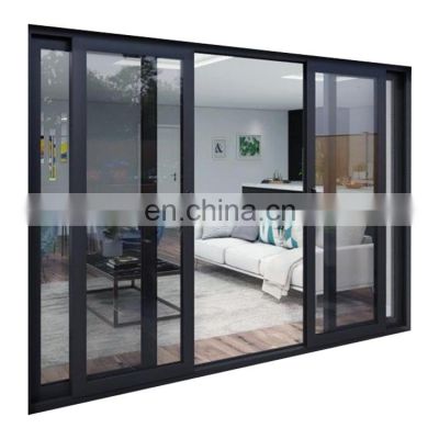 Standard commercial decorative luxury hotel black double aluminum sliding glass door