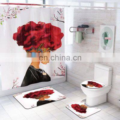 Luxury Famous Brand Latest Linen Custom Bathroom Shower Curtain and Rugs photo-2