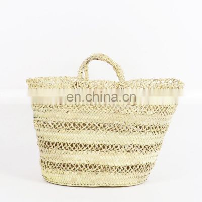 Handwoven from sustainable Seagrass Bag, Natural Beach Bag, Round Straw Summer basket Vietnam Supplier