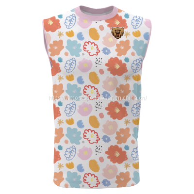 women's good-looking custom sleeveless t-shirts of 100% polyester