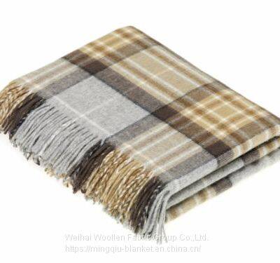 Pure Virgin New Wool Throw Blanket for Sofa Decoration ,camping,travel Picnic photo-5