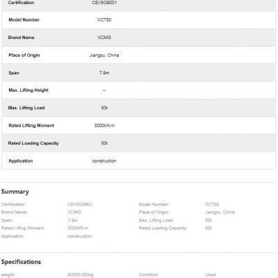 USED 80 Ton XCMG XCT80 Truck Crane FOR SALE photo-5