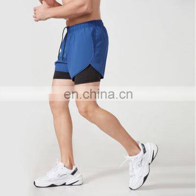 Summer Men Gym Short Polyester 2 In 1 Sweat Shorts With Pocket For Men photo-5
