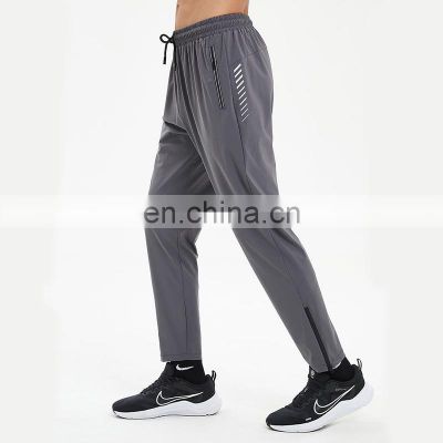 Low MOQ Blank Custom Breathable Quick Dry With Zipper Side Pocket Drawstring Sports Gym Jogger Pants For Men Workout Activewear