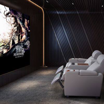 Private Villa Audio-visual Room Leather Electric Sofa Home Theater Electric Multi-functional Sofa Combination photo-3