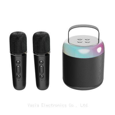 Karaoke Speaker Mini Karaoke Machine Social Distance Party Fun Machine Wireless Microphone RGB Light Bluetooth Speaker