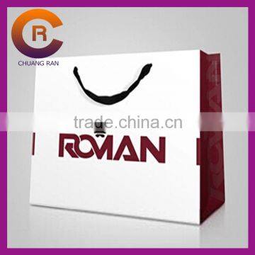 Glossy lamination white card handmade paper bags designs