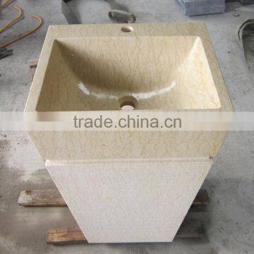 Unique Design Hotel Decoration Bathroom Beige Marble Sinks photo-2