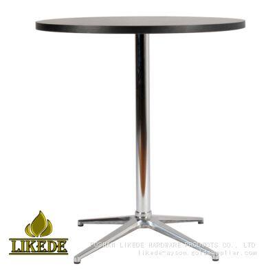 Morden Design Round Restaurant Dining Table Black With Metal Base for Cafe Use