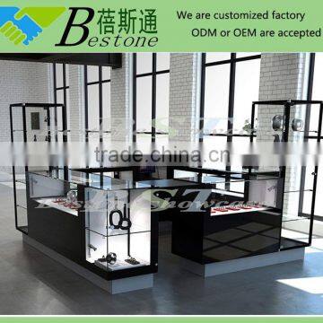 Quality shopping mall boutique display showcase metal kiosk for sale, watch kiosk