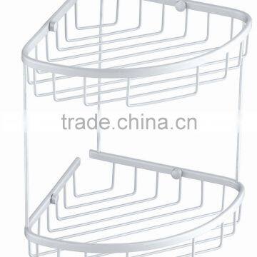 Aluminum Bath Rack Corner Basket Dual Tier L08-2-2