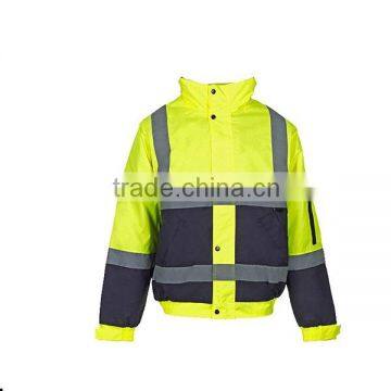 high visibility 2 bands safety bomber workwear jacket