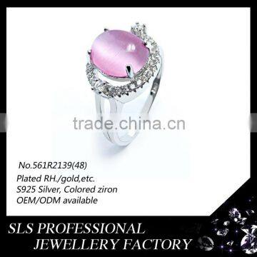 Violet opal 925 sterling silver ring latest white gold plating finger ring designs SLS Jewelry