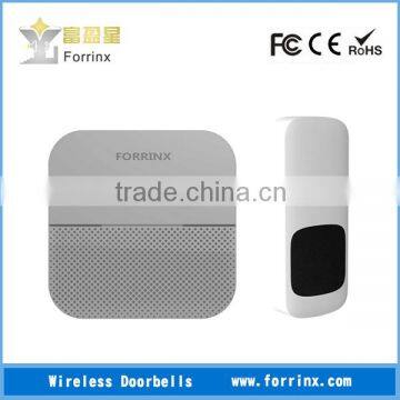 Forrinx Battery Operated Wireless Door Bells 300M Range 52 Ringtones Waterproof IP55 LED Indicator Gray Color