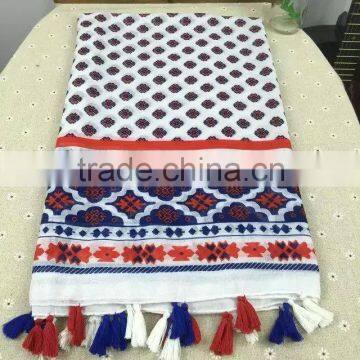 2016 New Digital Print Tassel Brim Lady Women Head Scarf Muslim photo-5