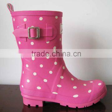 2016 pink dot kid rain boot