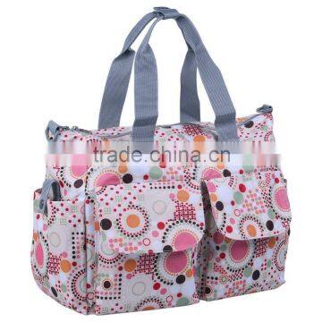Printed nylon waterproof large capacity diaper bag