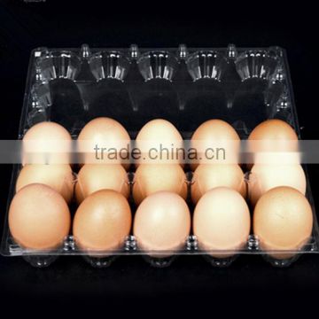 Wholesale Clear plastic clamshell egg tray box packaging of 15 holes/cavities