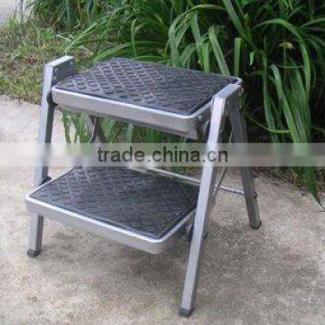 Steel 2 Step Rolling Kitchen Folding Stool Ladder