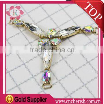 Fashion T Shape Arcylic Beads Rhinestone Shoe Decorationl Sandals Ornaments for Ladies photo-2