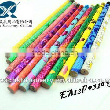 2014 new arrival promotional HB lead rubber glitter pencil