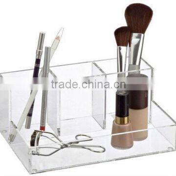 4-Section Acrylic Cosmetic Organizer for collecting makeup brush/manicure accessories/facial products