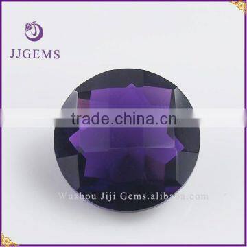 Wholesale synthetic round 15mm checkerboard top & normal bottom hydrothermal amethyst