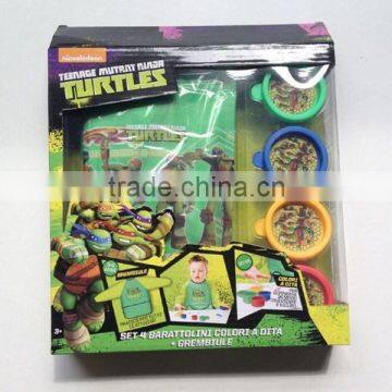 DIY kids non-toxic TMNT finger paint drawing set