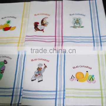 100%cotton kitchen towel embroidery logo