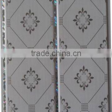 Middle groove Printing pvc ceiling panell,plastic wall panel with silver strips G237