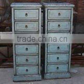 chinese antique blue lacquered wooden filing cabinet