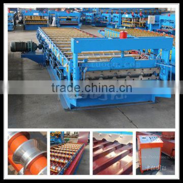 7.5Kw Corrugated Roofing Roll Forming Machine with PLC Automatic Control Cabinet