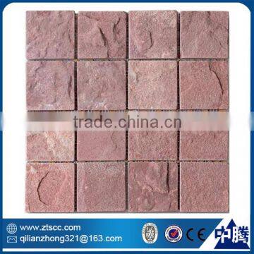 latest red 10*10 oriental natural stone tile mosaic stone price