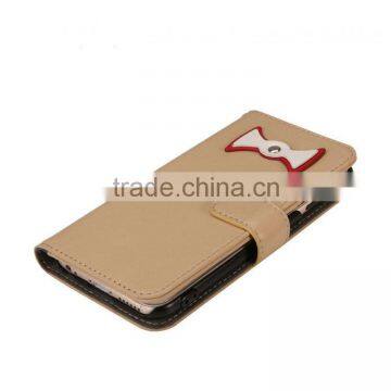 For iphone 6 cases leather bow tie shape ,high quality leather cover case for iphone